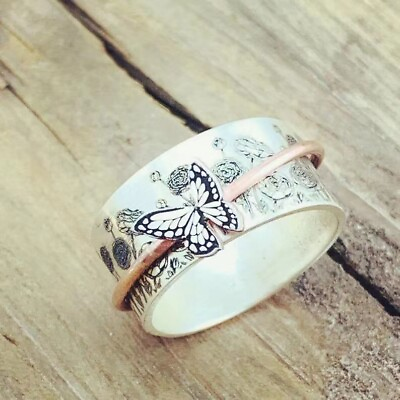 #ad Fashion Butterfly Jewelry 925 Silver Women Opal Rings Wedding Gift Size 6 10 C $3.37