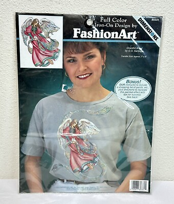 #ad Dimensions Fashion Art GRACEFUL ANGEL Full Color Iron On Design Christmas 1996 $14.95