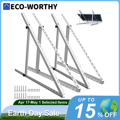 #ad ECO WORTHY 45 inch Adjustable Solar Panel Tilt Mounting Rack Bracket 2 Set RV $59.49