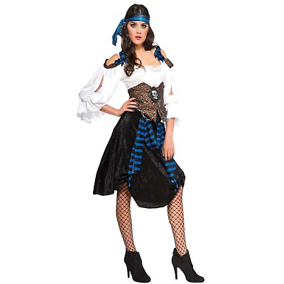 #ad Rum Runner Costume Adult Women Halloween Smuggler Sexy Gypsy Caribbean Pirate UK GBP 23.99