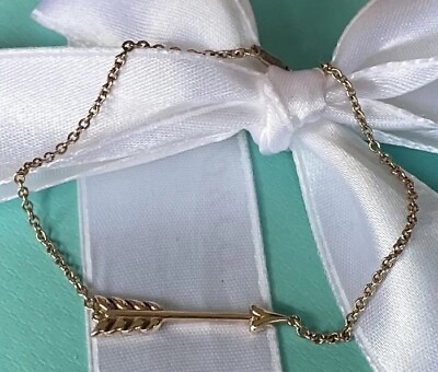 #ad Rare Tiffany amp; Co. Arrow Rubedo Gold Metal Love Bracelet 6.9quot; $350.00