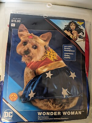 #ad NEW Wonder Woman Dog Costume * DC Comics* Size Med $12.99