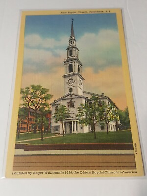 1940#x27;s Rhode Island postcard First Baptist Church in America USA Providence RI $3.93