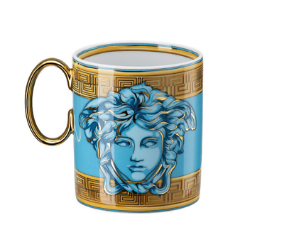 #ad Versace Rosenthal Medusa Amplified Blue Coin Mug with Handle 0.30 l $115.00