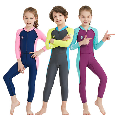 #ad Kids Girls Boys Swimsuit Sun Protection One Piece Sport Swimming Costume $18.99