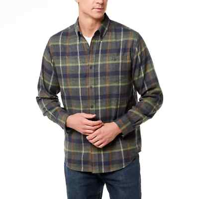 #ad Weatherproof Vintage Men#x27;s Flannel Shirt Green Size M $21.95