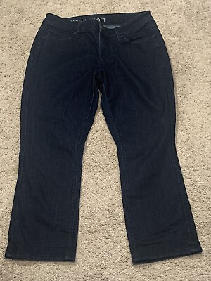#ad Loft Womens Jeans Size 6 Blue Denim Dark Wash Curvy Kick Crop Casual $16.99