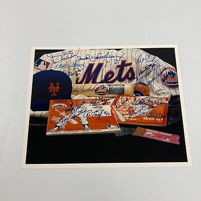 #ad 1969 New York Mets World Series Champs Team Signed 8x10 Photo Nolan Ryan Seaver $399.00