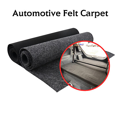 #ad Black Gray Car Carpet Upholstery Auto Floor Trunk Liner Cover Under felt Wrap $27.99