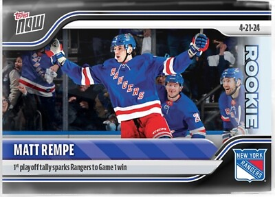#ad Matt Rempe 2023 24 NHL TOPPS NOW Sticker #177New YORK RANGERS PLAYOFF 1st Goal $3.25