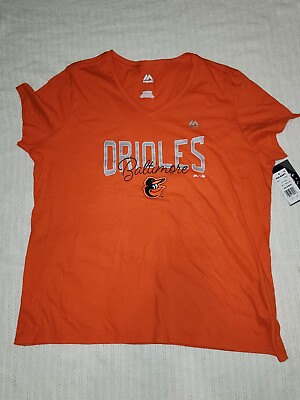 #ad Baltimore Orioles Womens Majestic Black Tee Free Shipping MSRP $27.99 $15.00