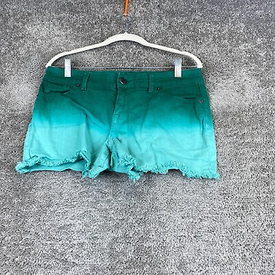 #ad The Limited Denim 678 Jean Shorts Women#x27;s 10 Green Frayed Hem Low Rise $18.95
