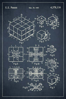 #ad Rubik#x27;s Cube Patent Art $11.95