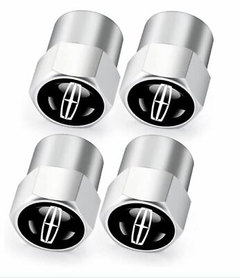 #ad 4x Silver Hex Metal Alloy Tire Air Valve Stem Cap Fits Most Lincoln Cars amp; SUVs $8.68