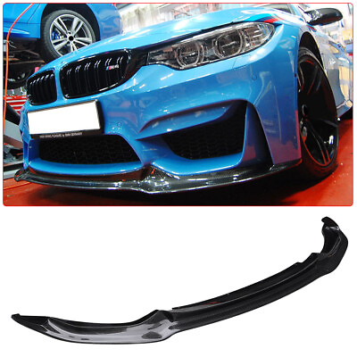 #ad For 15 BMW F80 M3 F82 F83 M4 V Style Carbon Fiber Front Bumper Lip Chin Spoiler $382.85