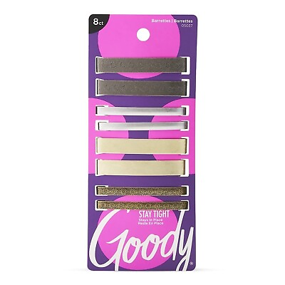 #ad Goody Hair Barrettes Assorted Metallics 8 Count NEW $5.99