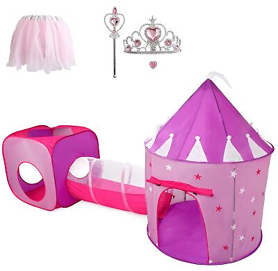 #ad Princess Play Tent Set with Dress Up Tunnel Castle Playhouse Glow in The Da... $61.55