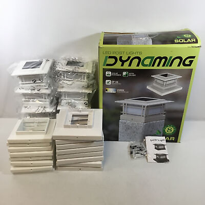 #ad Dynaming White Waterproof Auto On Off Solar Powered Post Cap Lights Pack Of 8 $59.99