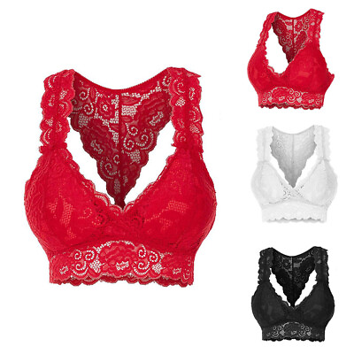 #ad Women Sexy Lace Bralette Crop Top Bustier Bra Cami Underwear Lingeries Blouses $10.89