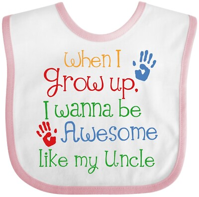 #ad Inktastic Awesome Like My Uncle Baby Bib Cute For Idea Unisex Handprint Clothing $14.99