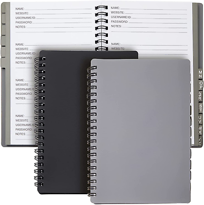 #ad 2 Pack Spiral Password Keeper Book with Alphabetical Tabs Password Notebook for $17.57