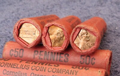 #ad 1971 Uncirculated Lincoln Cent Roll Vintage rolled Penny#x27;s F $10.99