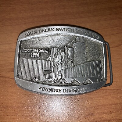 #ad John Deere Waterloo Works Foundry Division Incoming Sand Belt Buckle 1996 $30.00