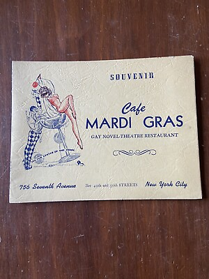 #ad Vintage NYC 1940#x27;s Cafe Mardi Gras Photograph Souvenir Night Club $17.99