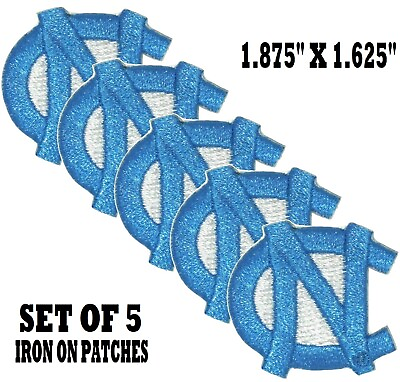 #ad Lot 5 NC Patch LOGO University of North Carolina Tar Heels EMBROIDERED iron on $5.00