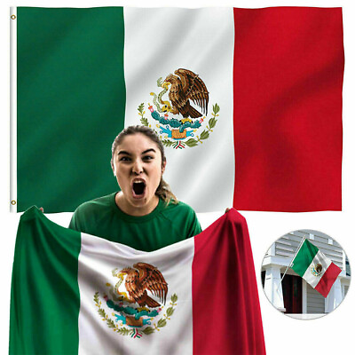 #ad Bandera de Mexico Grande Chida Cinco de Mayo para Viaje Conciertos Poliester 3x5 $8.25
