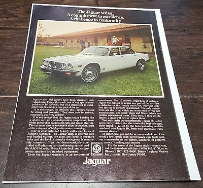 #ad Vintage 1976 Jaguar XJ Sedan Full Page Original Color Ad $7.00