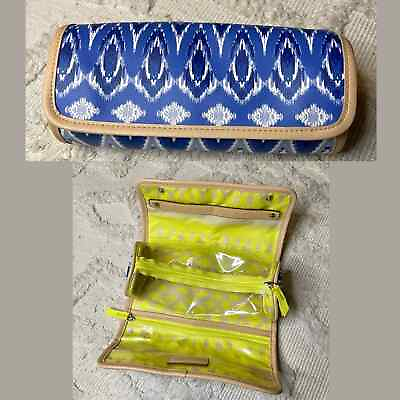 #ad Stella amp; Dot Roll With It Travel Vacation Jewelry Organizer Holder Blue Ikat $12.75