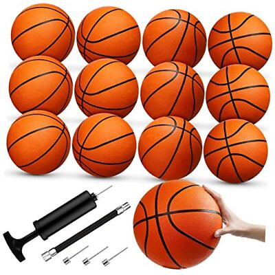 #ad 12 Pcs Official Size 7 Basketball Bulk Set 29.5quot; Rubber Basketball with Air $125.30