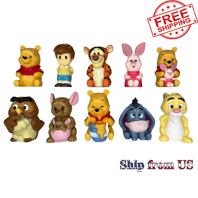 #ad Winnie the Pooh Bear Playset 1.5quot; 10 Pcs Set Figure Cake Topper Toy Doll Gift $19.99