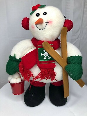 #ad Decorative Standing Christmas Snowman Good Condition $10.99