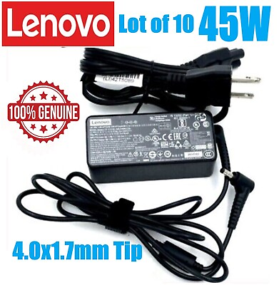 #ad LOT OF 10 Genuine Lenovo 45W 4.0x1.7mm Small Black Tip AC Adapter Power Charger $41.85