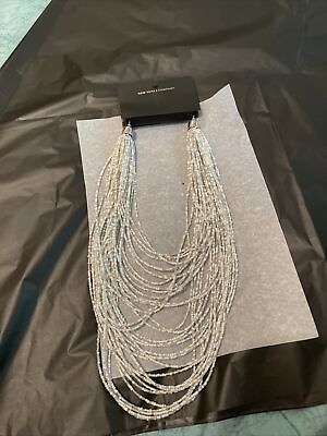 #ad New Work And Co Multi Strand Chain Bib Necklace $14.95