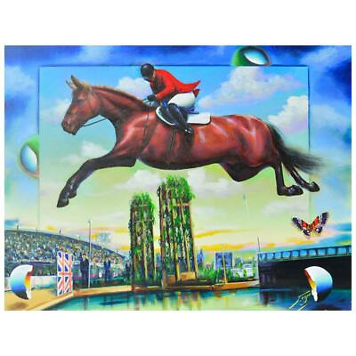 #ad Ferjo quot;Horse Jumpingquot; Original Painting on Canvas Hand Signed. $5000.00