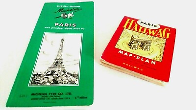 #ad Lot Michelin Tyre Co. Stoke On Trent 1964 Paris Travel Guide Book amp; Hallwag Map $13.46
