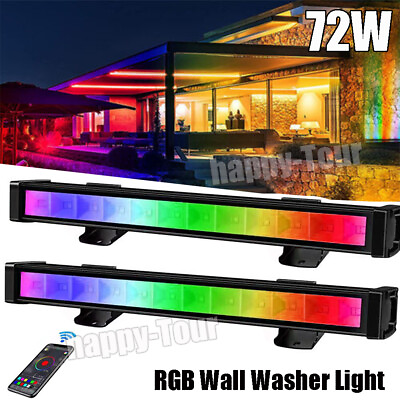 #ad 2x 24 LED 72W Bar Show Party Disco DJ Stage Lighting Wall Washer KTV RGBW Light $35.96