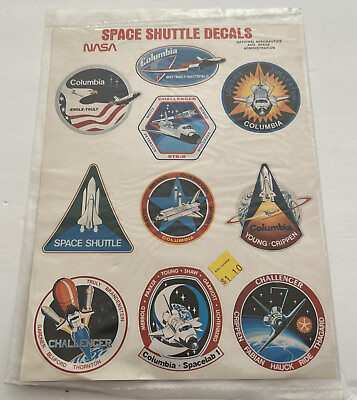 #ad NEW Vintage National Aeronautics and Space Administration Shuttle 10 Decals $22.99