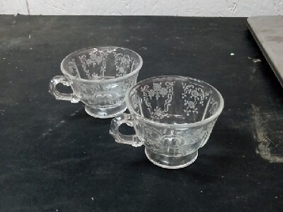 #ad Clear Glass Crystal Cup Vintage LC $16.10
