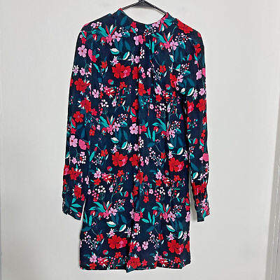 #ad NWT Mango Long Sleeve Floral Shift Dress Relaxed Women Size XXS XS Multicolor $10.49