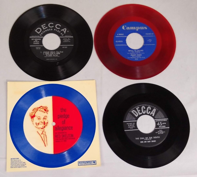 #ad Lot of 4 Vintage 45 RPM Vinyl Record 7quot; $14.99