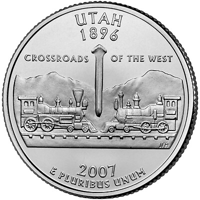 #ad 2007 D Utah State Quarter. Uncirculated From US Mint roll. $2.29