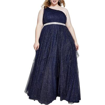#ad TLC Say Yes To The Prom Womens Navy Formal Evening Dress Gown Plus 18W BHFO 3244 $38.99