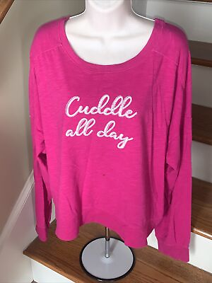 #ad CUDDLE ALL DAY Sleepwear Lounge Top Pink SECRET TREASURES Sz 2X 18W 20W❤️tb130 $29.00
