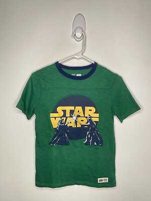 #ad Gap Star Wars 77” Shirt Boys Size Large 10 Green Short Sleeve Darth Vader NWOT $10.49