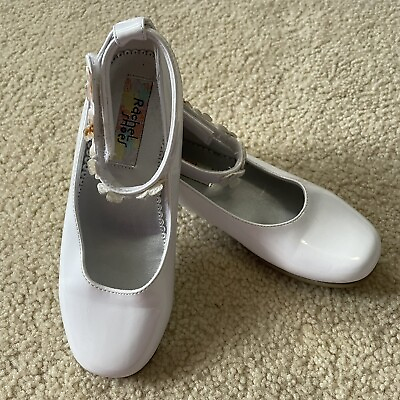 #ad Rachel Shoes Girls White Dress Shoes Size 1 $10.00