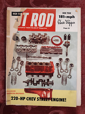 #ad RARE HOT ROD Magazine January 1956 220HP Chevrolet V8 $19.20
